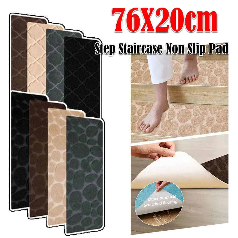 New Self-adhesive Staircase Mat Non-Slip Soft Stripe Stair Tread Carpet Mat Safety Protection Cover Pads Home Decor Oasis Select