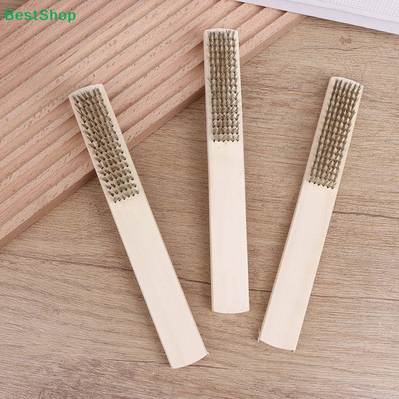 Wood Handle Brass Wire Brush – Polishing, Cleaning & Rust Removal
