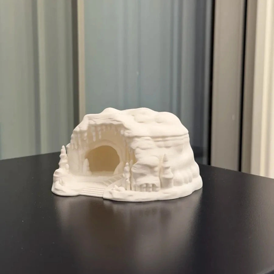 Ice Cave Reptile Hideout Terrarium Decor Gecko Lizard Snake Shelter with Ladder 3D Printed Habitat Ornament for Amphibians Oasis Select
