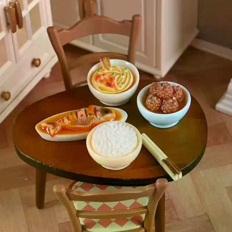 1/12 Dollhouse Miniature Chinese Dishes Food Models Dollhouse Kitchen Decoration DIY Dolls House Dining Room Ornaments Oasis Select Default Title