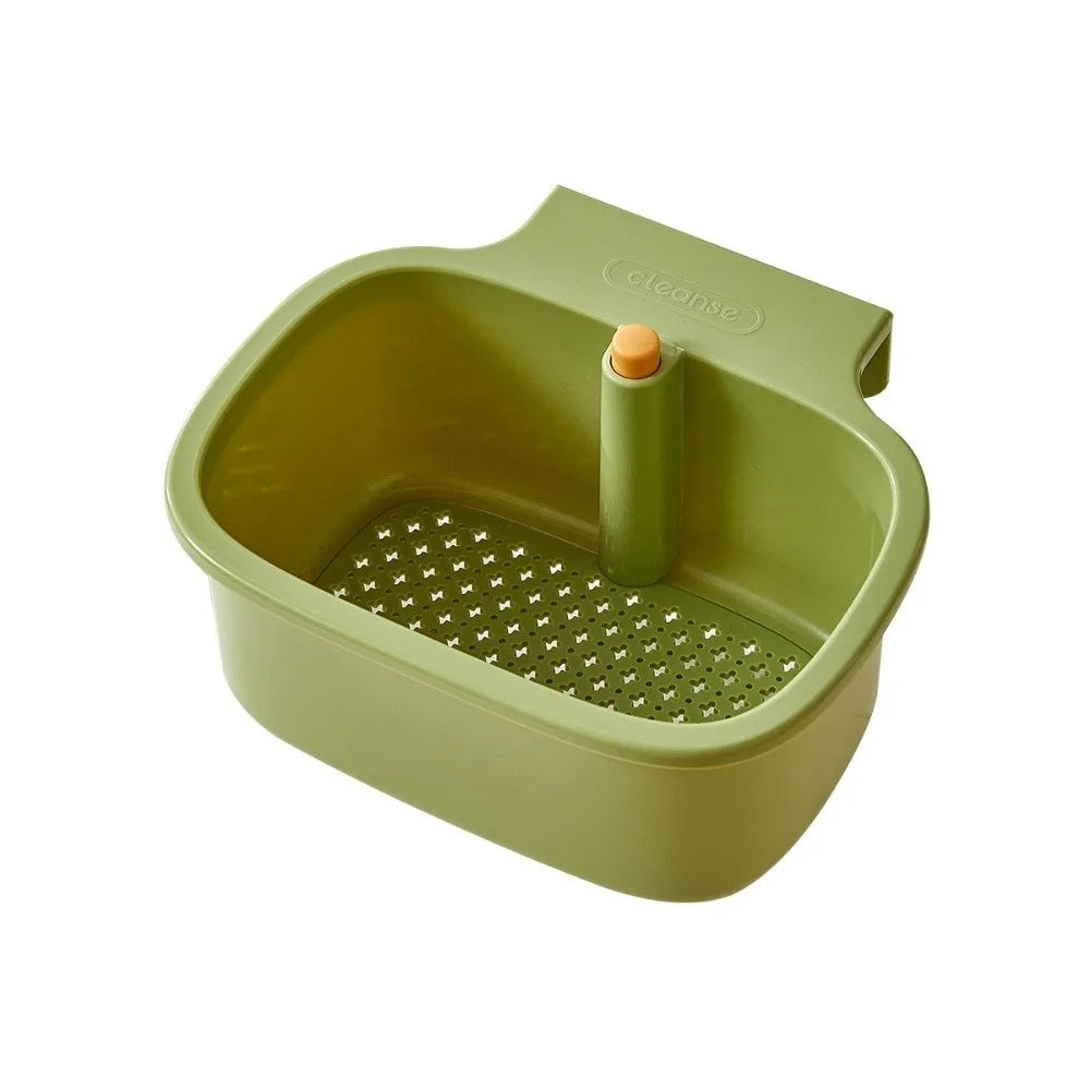 Portable Push-type Kitchen Sink Filter Basket Separate Drain Bowl Filter Basket Anti-leakage Anti-leakage Sink Storage Rack Oasis Select Green 3
