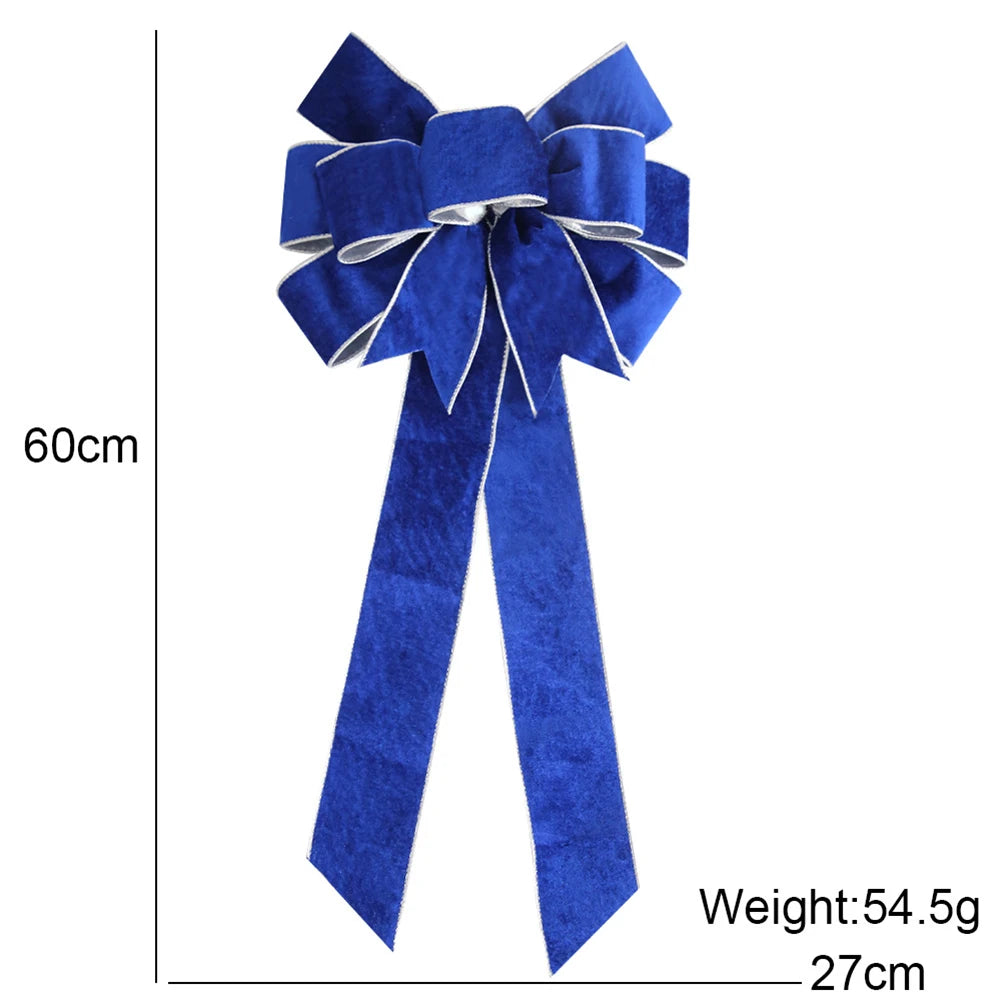 Brand New Christmas Bows Xmas Tree Pendant Home Decor Navidad New Year Red Green Blue DIY Party Supplies Flannelette Oasis Select Blue China Mainland