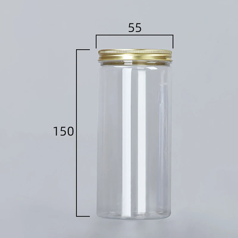 15 Sizes Clear Plastic Jar With Pink Aluminum Lids Empty Face Cream Cosmetic Container Gold Travel Refillable Bottles Box Oasis Select 150x55mm