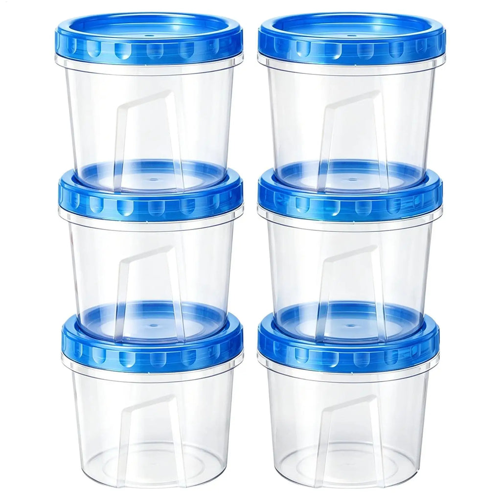 6Pcs Round Food Fresh Keeping Box Kitchen Refrigerator Storage Container Fruits Snacks Sealed Jar Food Storage Box with Lids Oasis Select