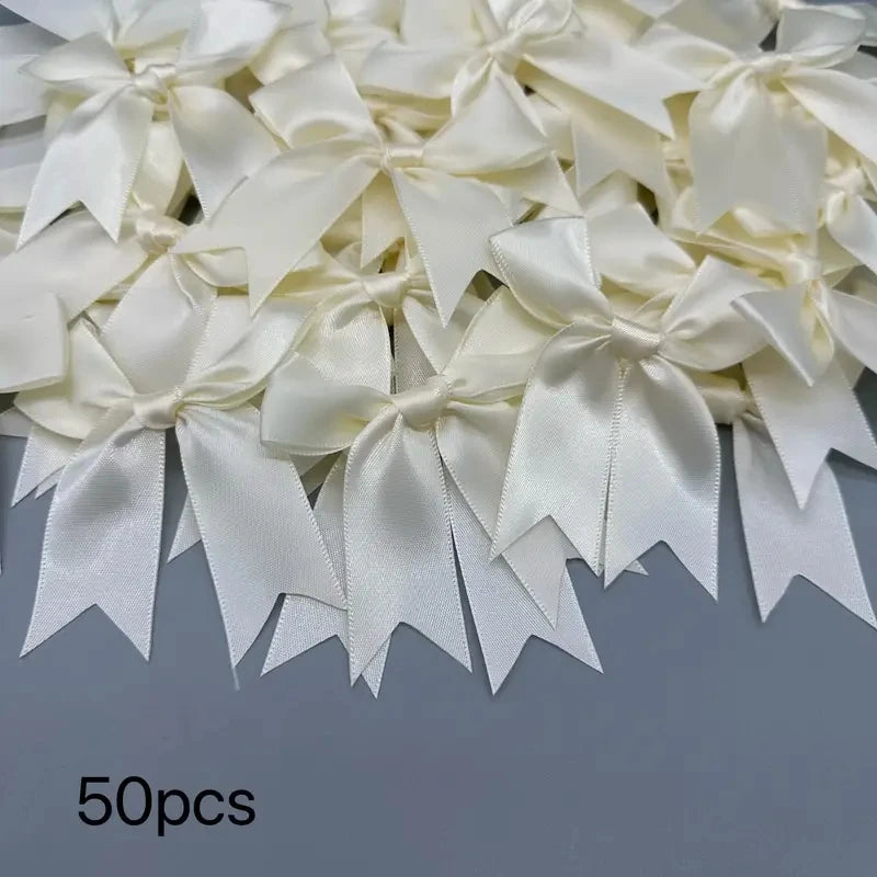 50pcs, decorative bow 3.35 inches, gift wrapping decoration, wedding, holiday and DIY crafts, birthday gifts, accessories Oasis Select Off-white 50pcs Other