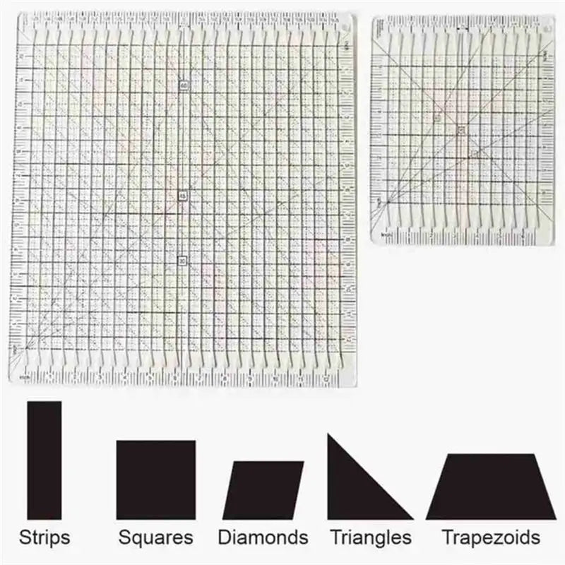 LIKE WISH Sewing Supplies Sewing Ruler Template DIY Craft T-Shirts Ruler Patchwork 5-In-1 Quilt Cutting Ruler Oasis Select