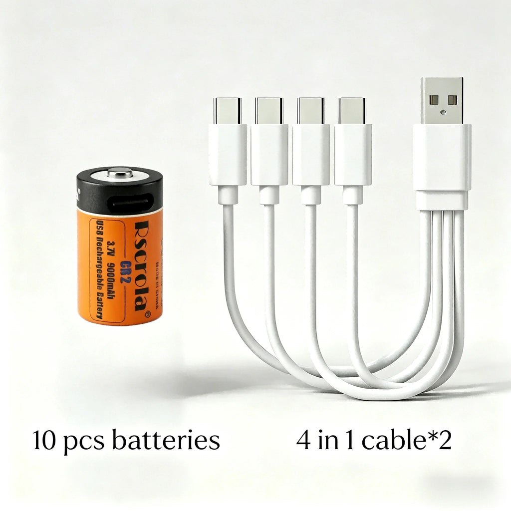 HighCapacity 3.7V CR2 15270 Battery USB Direct Charging Lithium Cells for Digital Camera LED Torch Medical Equipment Replace CR2 Oasis Select 3.7 V 10 pcs batteries