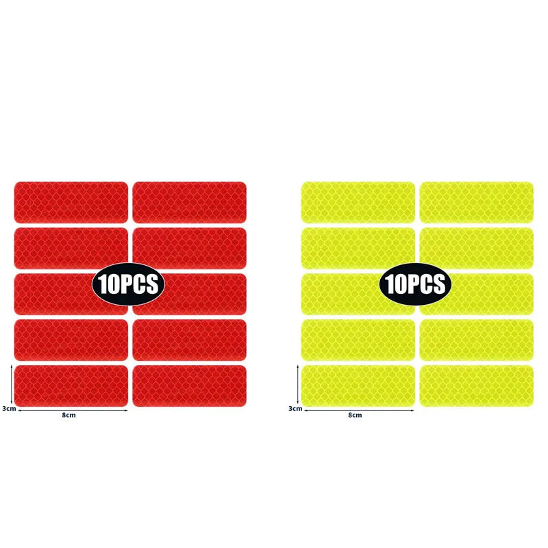 10/30PCS Car Truck Reflective Safety Warning Tape Waterproof Anti-Collision Reflective Patch Night Light Patch Reflector Sticker Oasis Select 20pcs mix