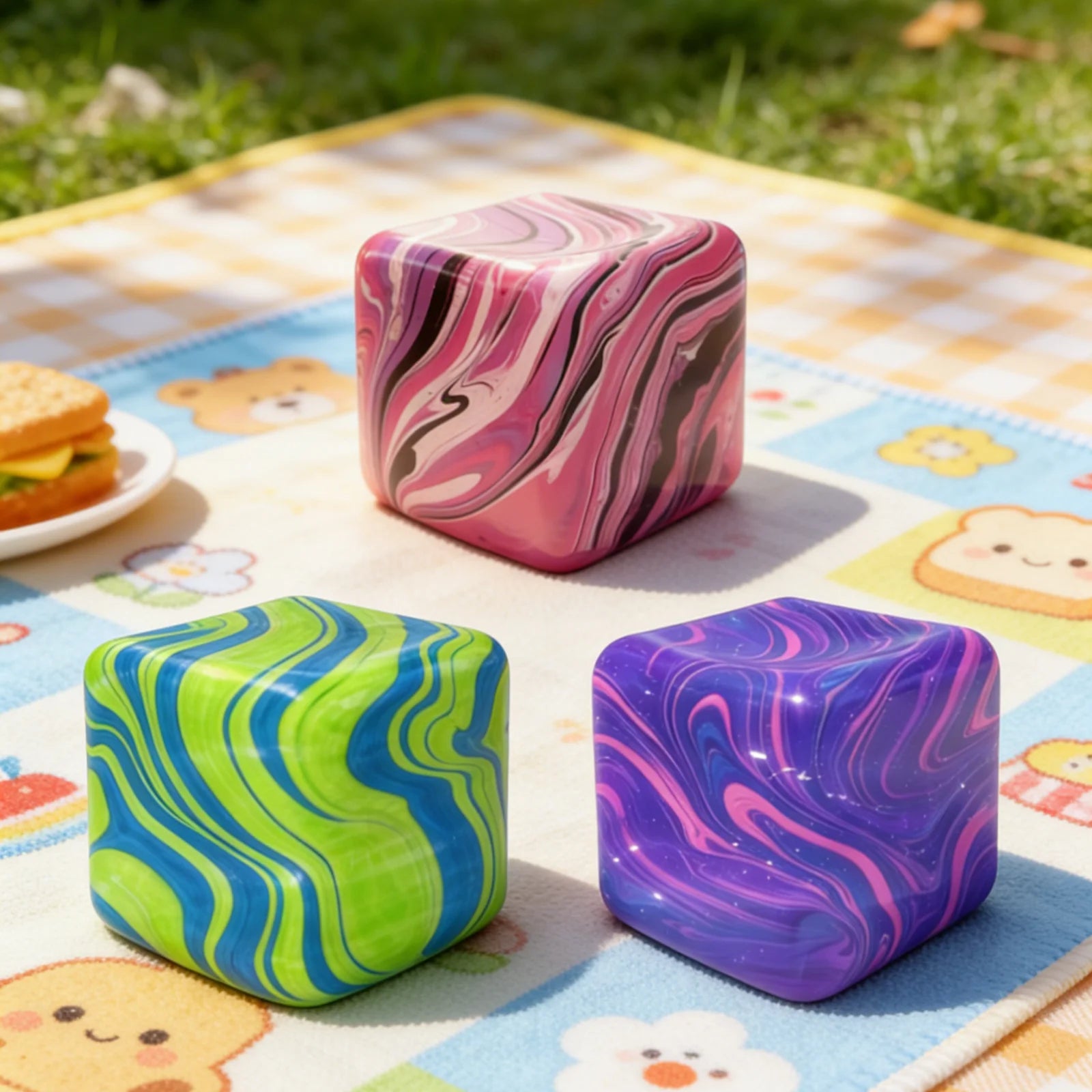 Stress Relief Cube Toy – Soft Elastic TPR Fidget Decompression Stress Relief Toy Oasis Select