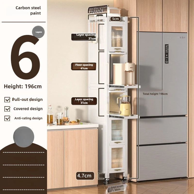 Drawable kitchen crevice storage cabinet, multi-layer ultra narrow edge storage cabinet, side crevice storage cabinet Oasis Select 40-25 Six B