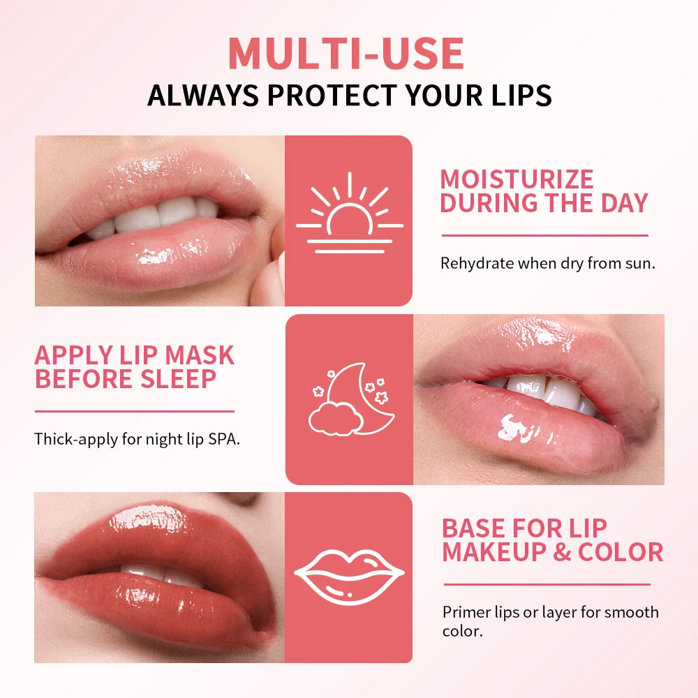 Lakerain Moisturizing Lip Oil Reduce Lip Wrinkles Brightening Lip Serum Plumper Remove Sloughed-off Lips Skin Care Serum Primer Oasis Select