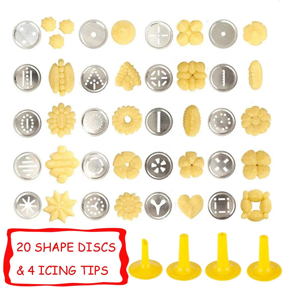 Cookie Press Stainless Steel Biscuit Extruder Press Cookie Gun Baking Kit Machine Set DIY Biscuit Press Maker Baking Tools Oasis Select
