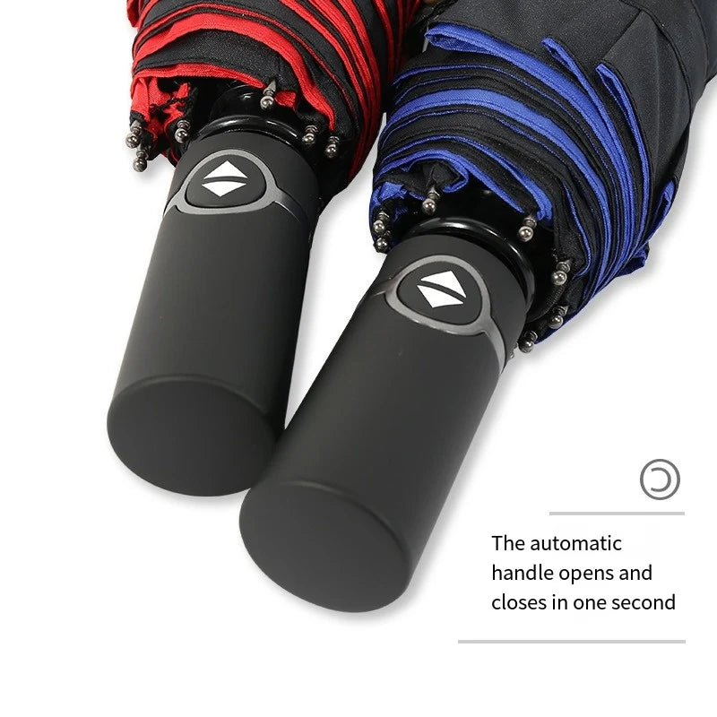 Solid Color Windproof Double-layer Umbrella Fully Automatic Umbrella Large Size Rain and Rain Dual-use Business Folding Umbrella Oasis Select