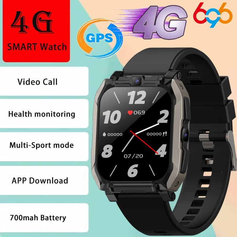 4G Smart Watch Dual Camera WIFI Smartwatch GPS APP Download 700mAh Sport Video Call Watches For Men Women 1.96" Sim Card Music Oasis Select