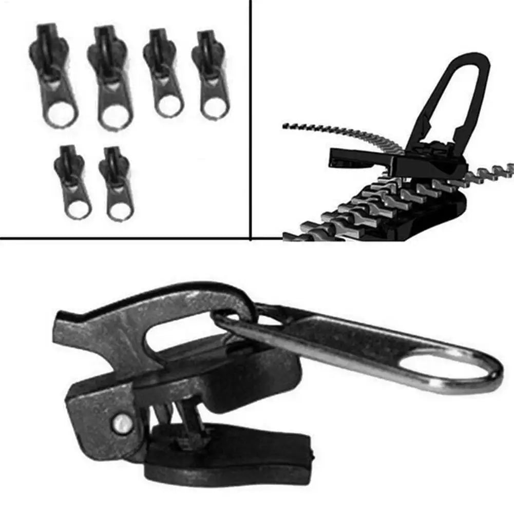 Zipper Replacement Kit Zipper Pull Replacement Slider Fixer Zipper Parts DIY Crafts Zip Repair Kit 6 pcs Size 3 5 7 for Coats Oasis Select