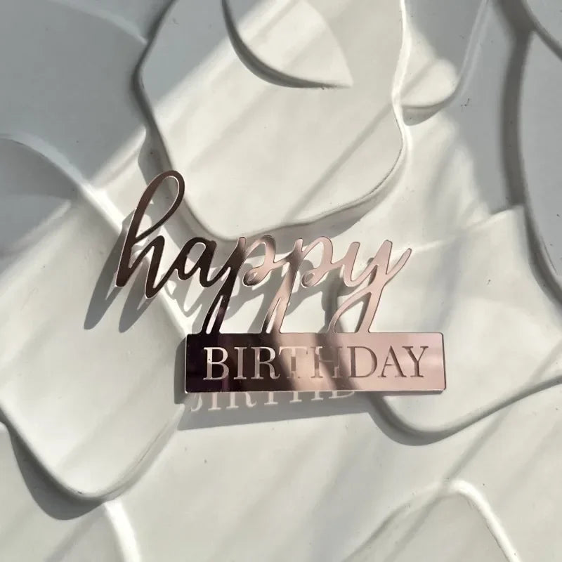 Acrylic Side Happy Birthday Cake Decoration Happy Anniversary Cake Topper Party Supplies Baking Decorating Accessories Oasis Select C