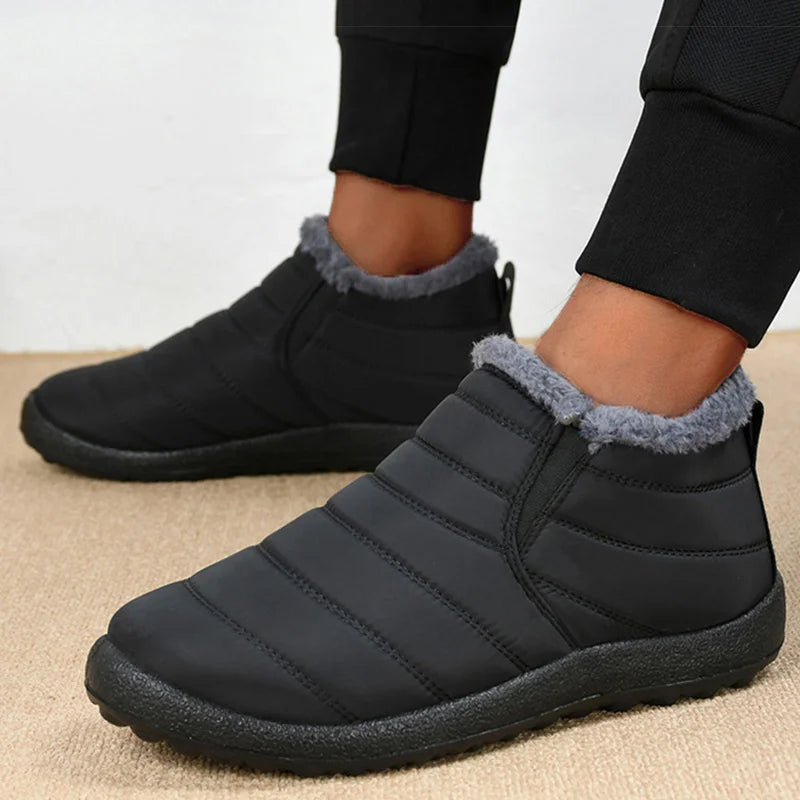Men's Boots Slip On Winter Shoes For Men Ankle Boots Winter Booties For Men Fur Shoes Waterproof Snow Boots Warm Casual Botas Oasis Select