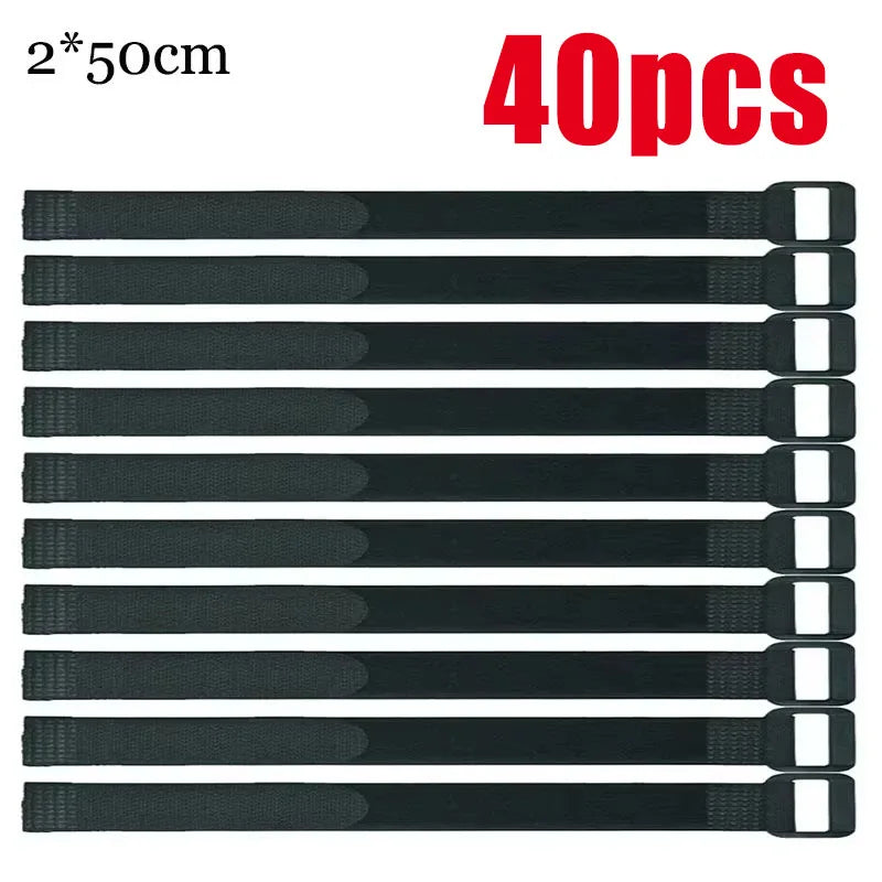 10/60PCS 2*50cm Reusable Fastening Bike Tie Nylon Hook & Loop Durable Multil Purpose Self-adhesive High Quality Strap Cable Ties Oasis Select 40pcs