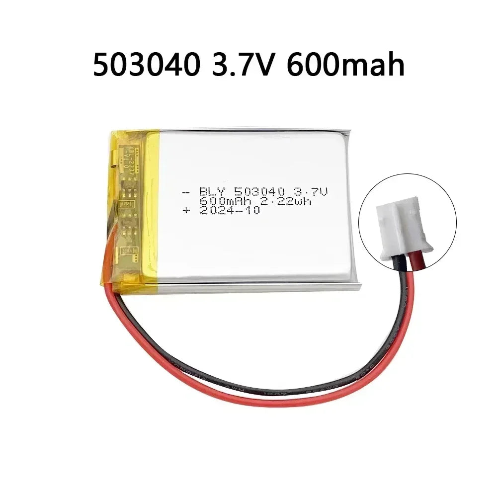 503040 3.7V 600mAh Polymer Lithium Rechargeable Battery for GPS Navigator Bluetooth Headset PS4 Controller Oasis Select