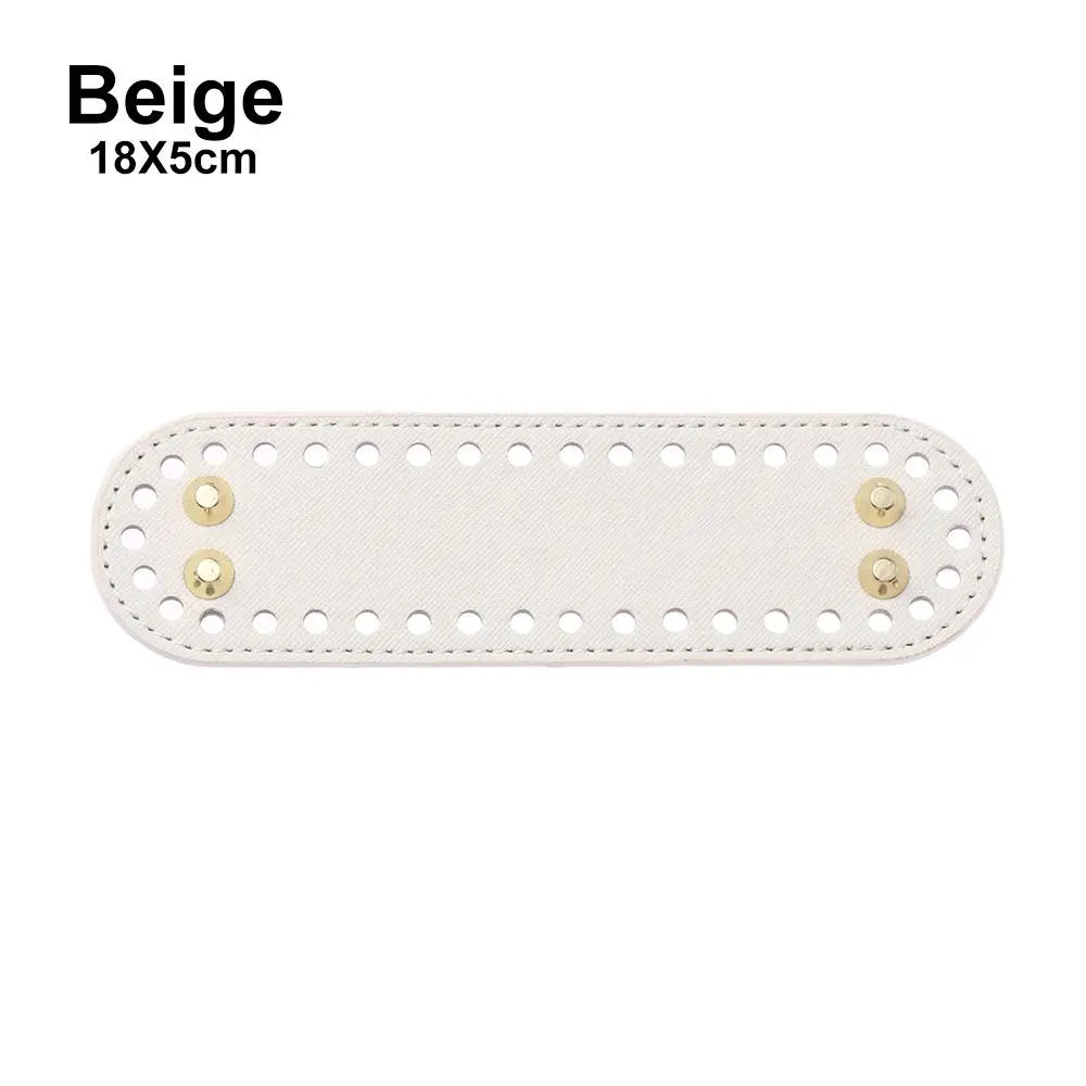 Material Crochet Bag With 52 holes DIY Bag Accessories for Knitted Bag PU leather Long Bag Bottom Oasis Select beige-18x5CM