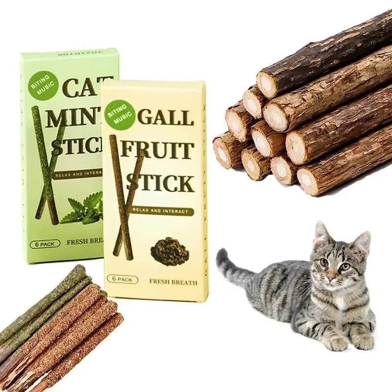 1/2/3/4box Natural Cat Stick Mint Caught Bite Excited Rods Silvervine For Cat Teeth Cleaning Treating Pet Supply Cat Supplies Oasis Select