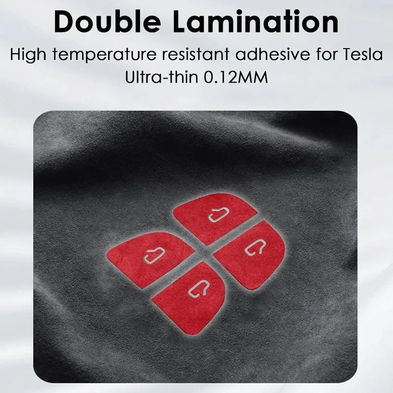 Luxury Interior Upgrade For Model 3 Y Highland Juniper 2025 Suede Door Switch Button Trim Stickers Patch Cover Car Accessories Oasis Select