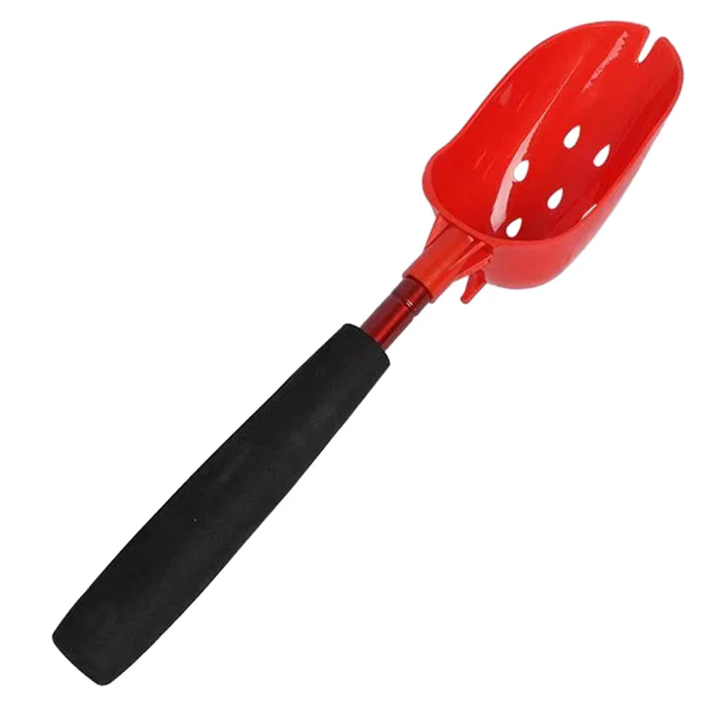 Bait Throwing Spoons Retractable Fish Bait Casting Scoop Lightweight Long Handle Non Slip Fishing Tackle Accessory Oasis Select Red