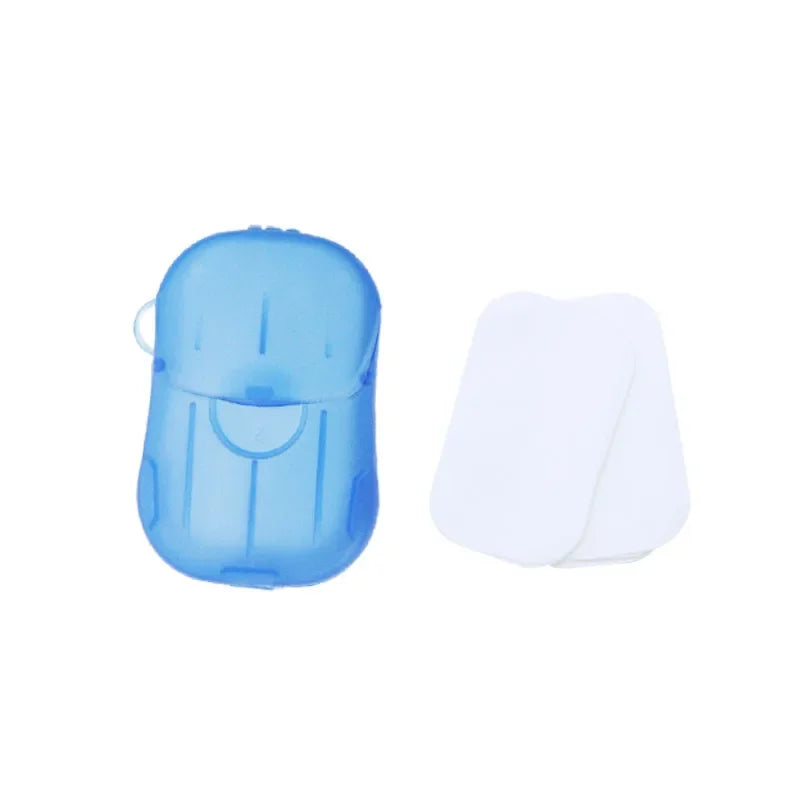 20PCS Portable Soap Paper Disposable Soap Paper Flakes Washing Cleaning Hand for Kitchen Toilet Outdoor Travel Camping Hiking Oasis Select blue