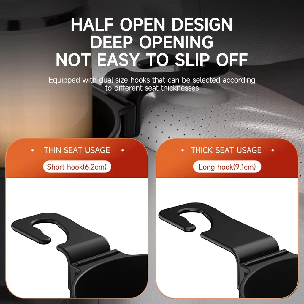 Car Headrest & Vent Cup Holder Organizer – Phone Mount & Hook
