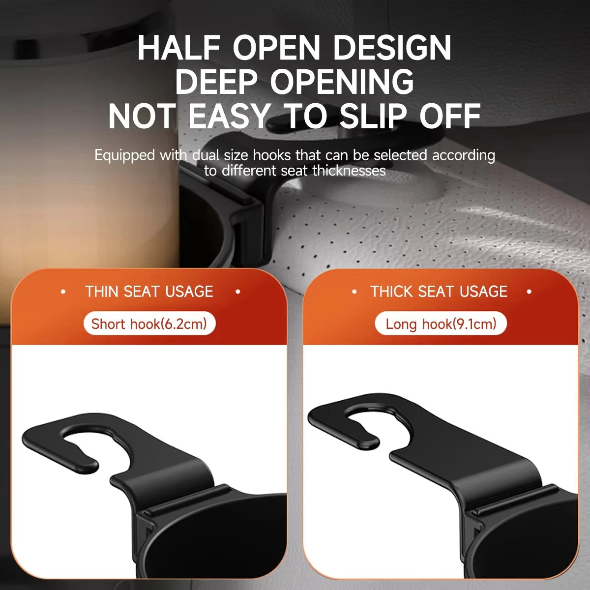 Car Headrest & Vent Cup Holder Organizer – Phone Mount & Hook
