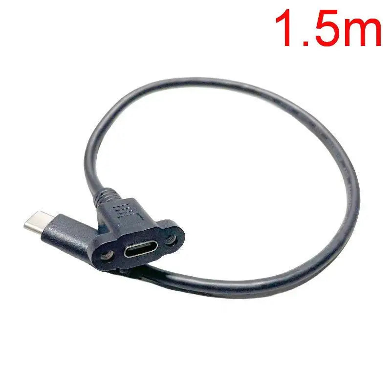 1Pcs Panel Mount Type-C USB-C Male To Female Extension Cable With Screw Hole Lock Connector Cable 0.3/0.5/1/1.5 Meters Oasis Select A4