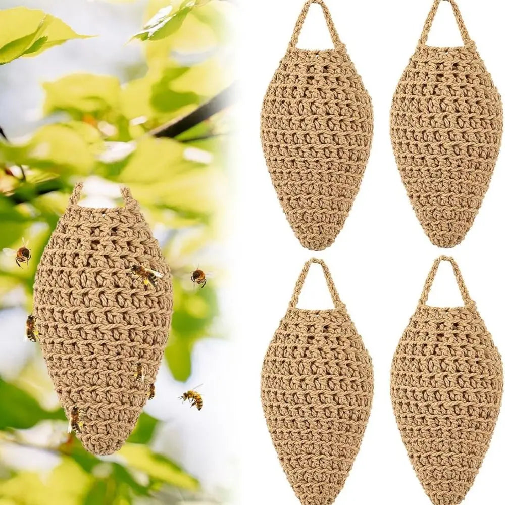 Large Size Crochet Wasp Nest Portable Design Cotton Rope Woven Hanging Wasp Traps Effectively Repelling Wasps Oasis Select