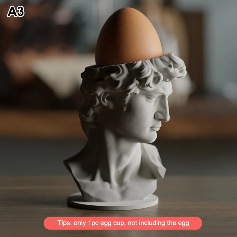Miniature David Statue Figurine Roman Column Egg Cup & Decorative Collectible Sculpture Suitable For Desk, Car, Home Decor Oasis Select A3