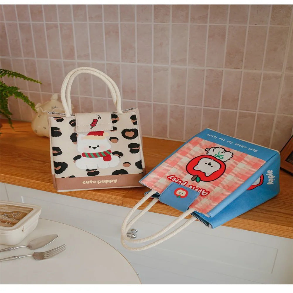 Lunch Bags Cute Bento Bag For Office Workers Large Capacity Tote Bag Cartoon Insulated Fresh-Keeping Bag Student Lunch Box Bag Oasis Select