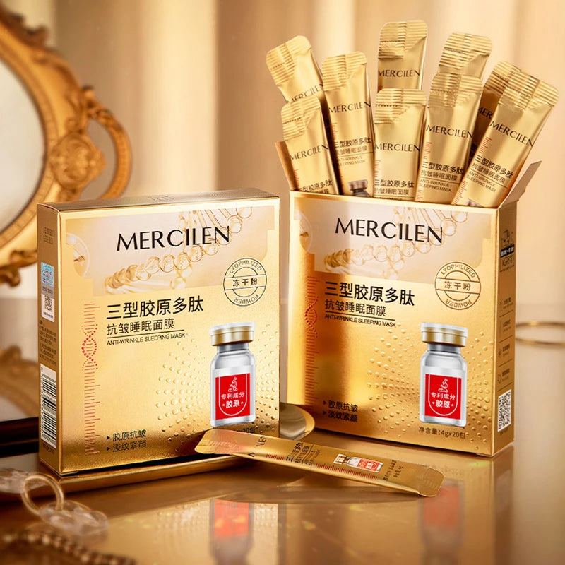 Mercilen Collagen Polypeptide Anti-Aging Sleeping Face Mask 20pc Sleeping Face Mask Oasis Select
