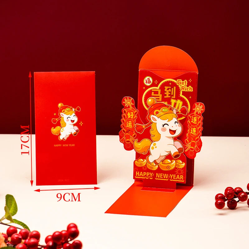 Chinese New Year Red Envelopes Red Pocket Year Of Horse Lucky Money Pockets Spring Festival Gift New Year Eve Hongbao Oasis Select A6