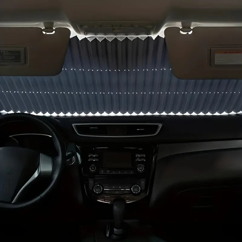 Easy-Install Automatic Retractable Car Sunshade - Uv Protection & Heat Insulation Adhesive Blackout Curtain Oasis Select