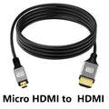 Micro HDMI 8K Cable Micro To HDTV HDMI-compatible Cable Cord For GoPro Raspberry Pi 4 Retroid Sony Camera pc TV Video Cable Oasis Select 0.5m