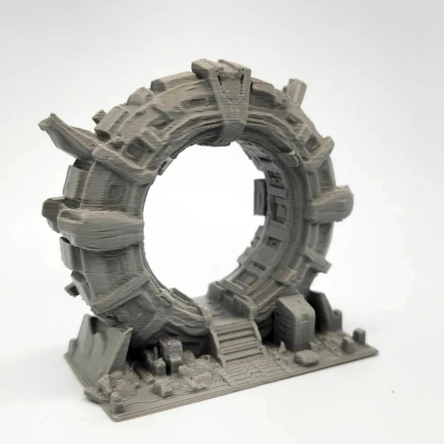 Ancient Ruin Portal Diorama Base - Weathered Stone Stargate Terrain, Tabletop Wargaming Portal Scenery Miniature Oasis Select