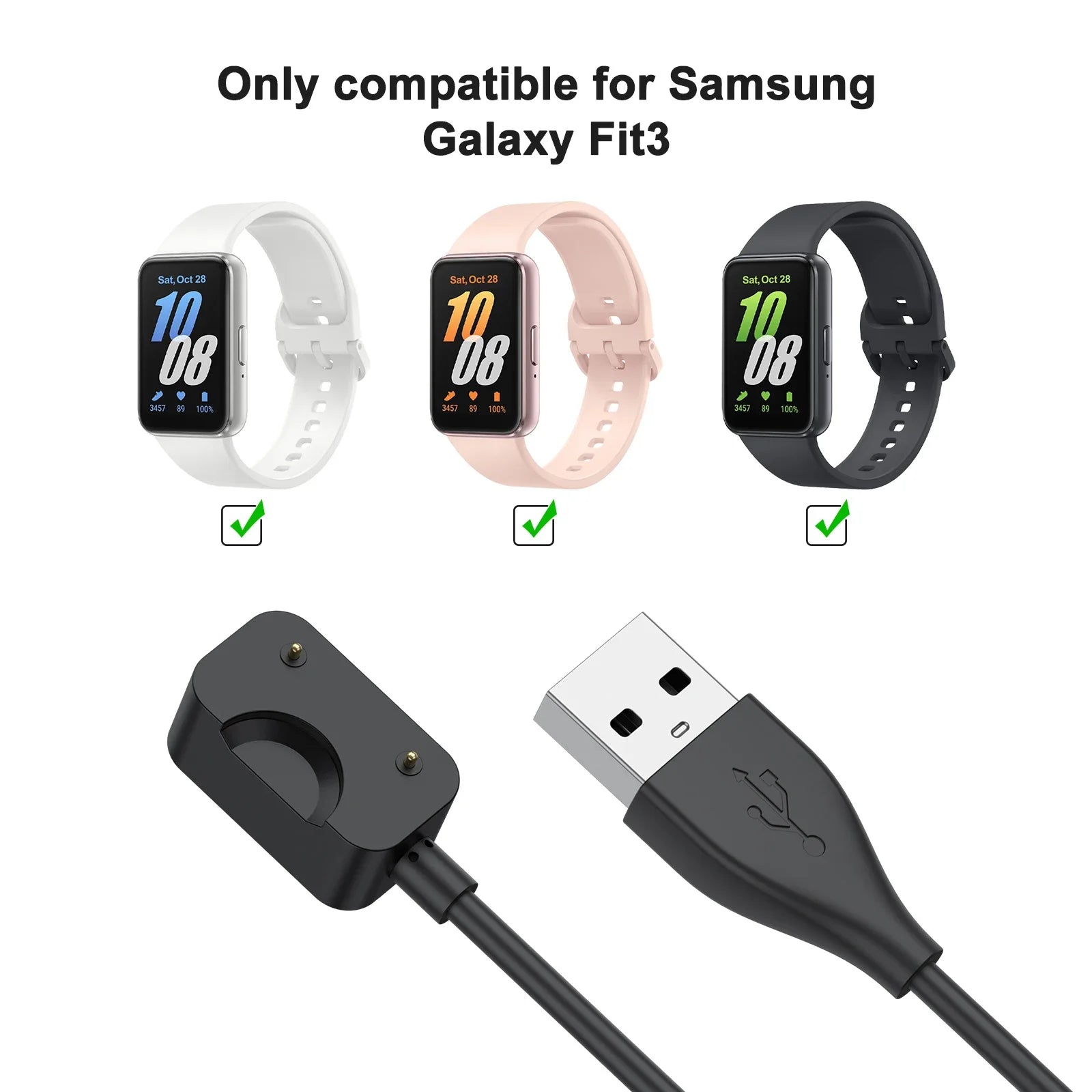 USB-C Magnetic Fast Charger Cable for Samsung Galaxy Fit 3 Smartwatch Charger Cable Oasis Select