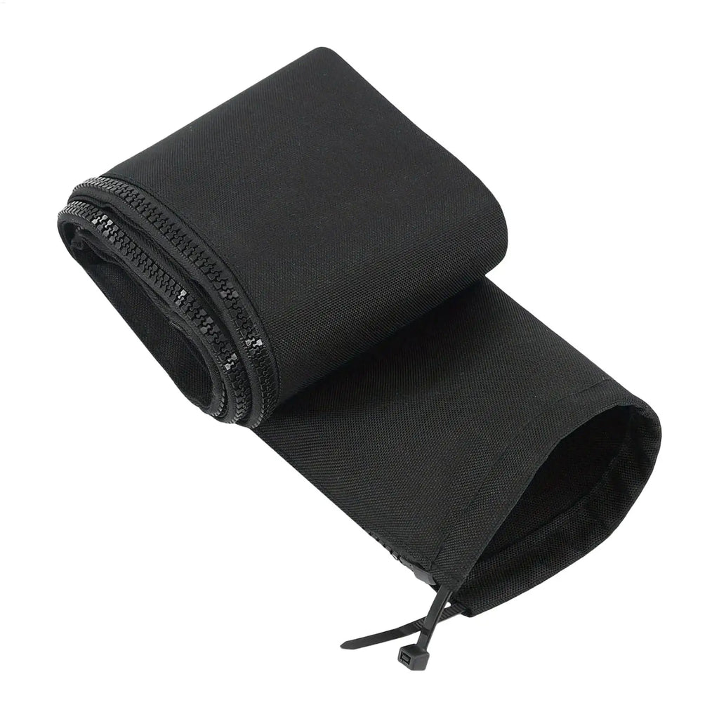 48 Inch Outboard Rigging Sleeve Zippered Wire Wrap Black Trolling Motor Wire Protector for Boat Marine Outboard Fishing Gear Oasis Select