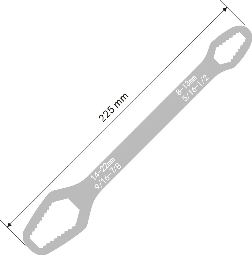 JUSTINLAU Adjustable Multi Functional Wrench Double Headed Multi Functiona Universal Wrench Maintenance Manual Tool 3-17mm8-22mm Oasis Select Silver-240mm