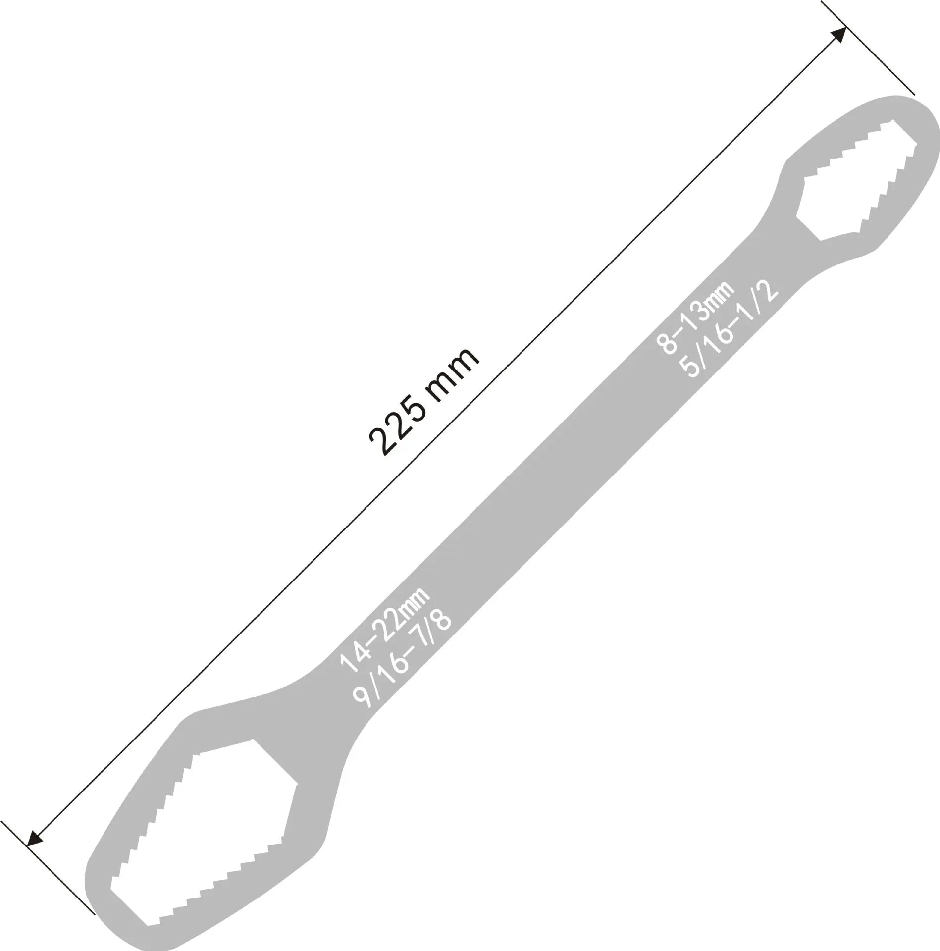 JUSTINLAU Adjustable Multi Functional Wrench Double Headed Multi Functiona Universal Wrench Maintenance Manual Tool 3-17mm8-22mm Oasis Select Silver-240mm