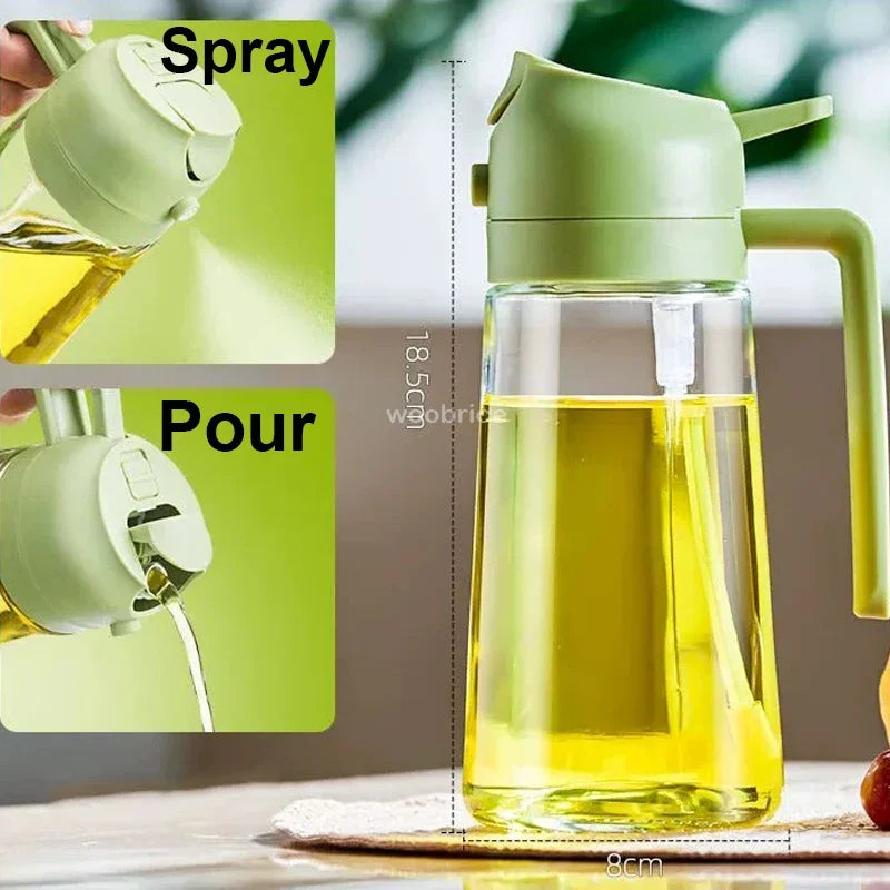 2in1 Oil Sprayer Plastic Bottle for Cooking Anti-leakage Olive Oil Storage Bottle for BBQ Air Fryer Steak Salad Kitchen Supplies Oasis Select