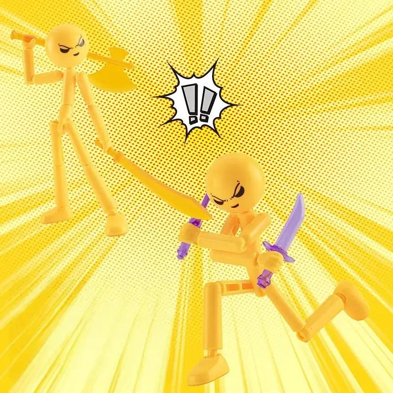 3D Printed Stickman Mannequin Action Figure, Novelty Multi-Jointed Assembled Robot Toy Set Oasis Select A3