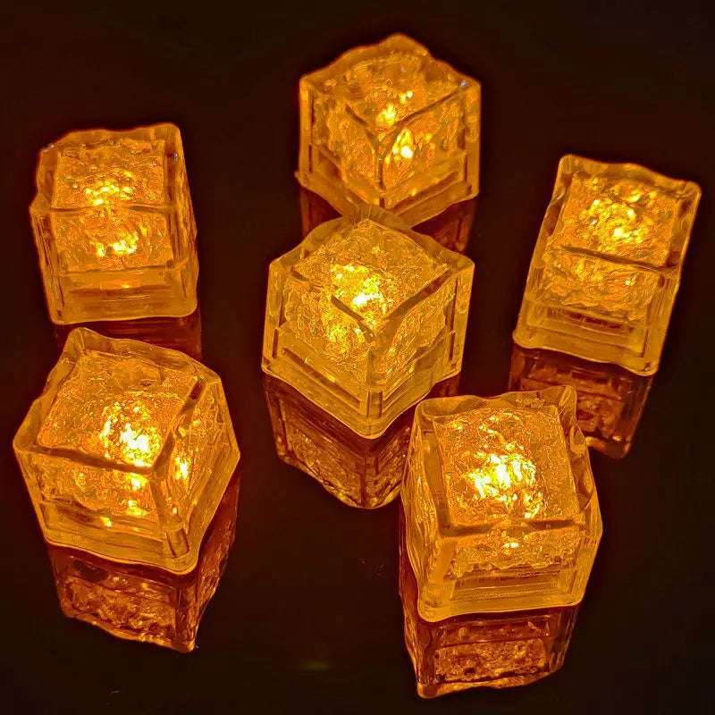 LED Glow Ice Cubes 12–48pcs | Flashing Light-Up Party Decor