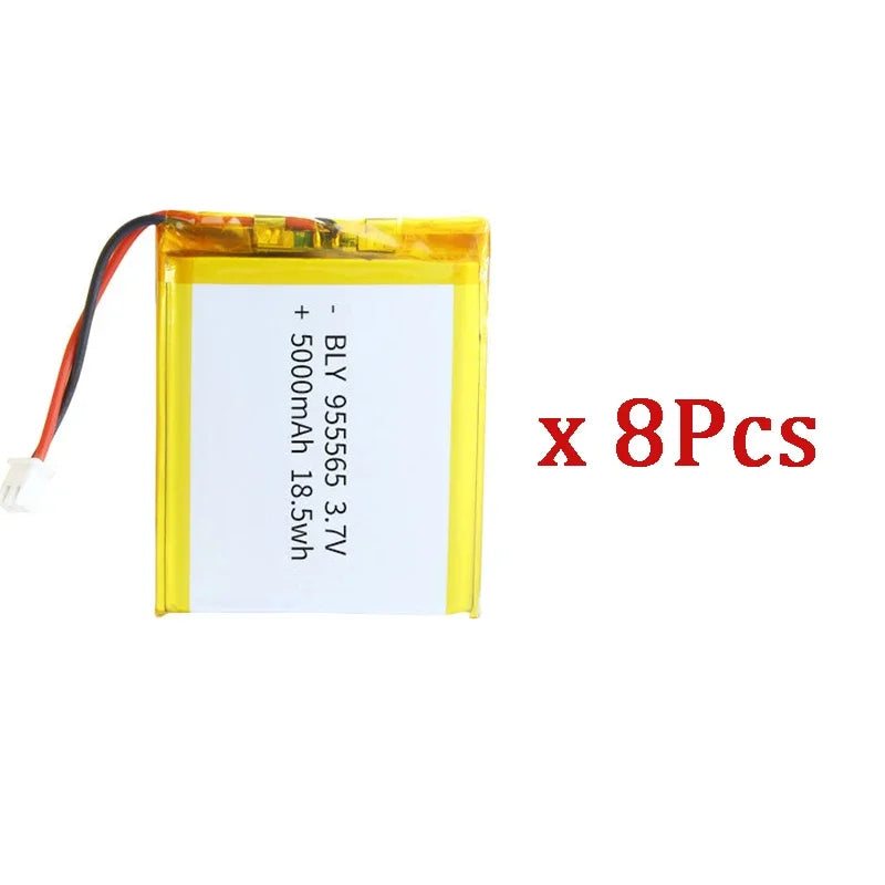 1-20 PCS 955565 Polymer Lithium Battery 3.7V 5000mAh Lithium Ion Battery For Power Bank GPS 100% Real Capacity Oasis Select 8PCS