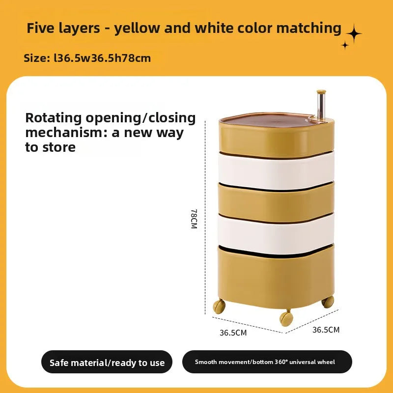 Bedside Table 360 Rotating Mobile Bedroom Small Cabinet Douyin