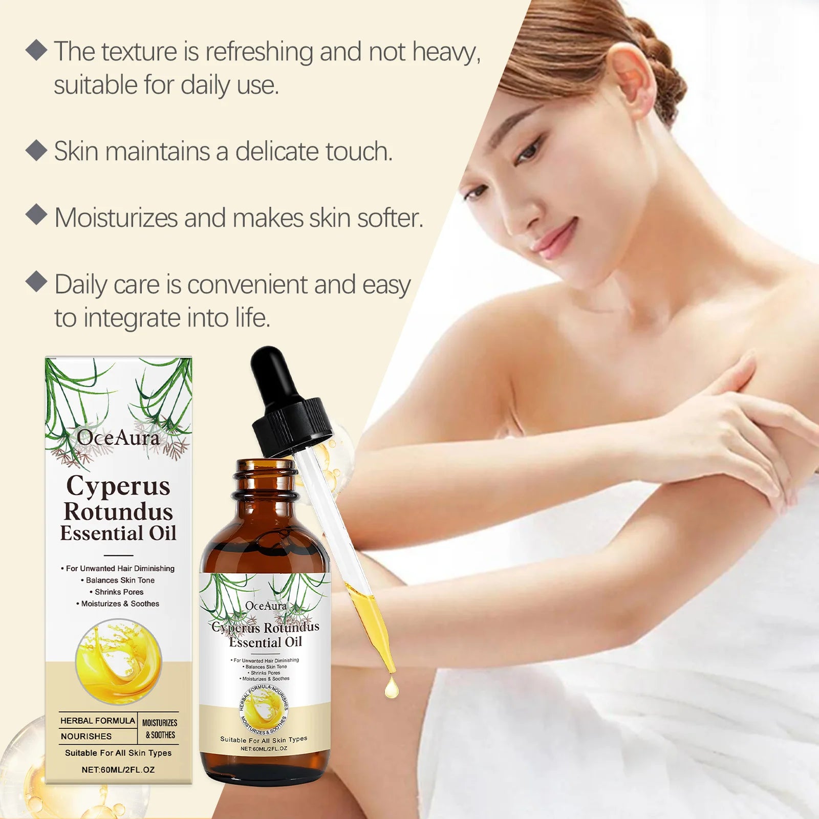 Herbal hair removal care oil Gentle hair cleansing smooth skin refreshing and gentle hair removal oil Oasis Select