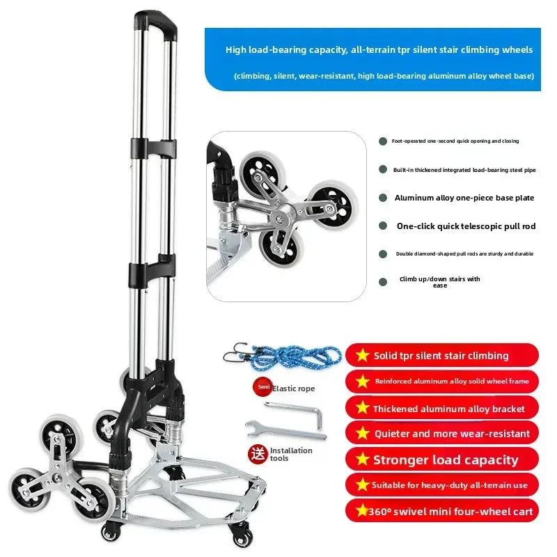 Multi-functional Climbing stairs, hand-pulled cart, luggage cart, trolley cart, small pull cart, folding small trailer Oasis Select qjk-b